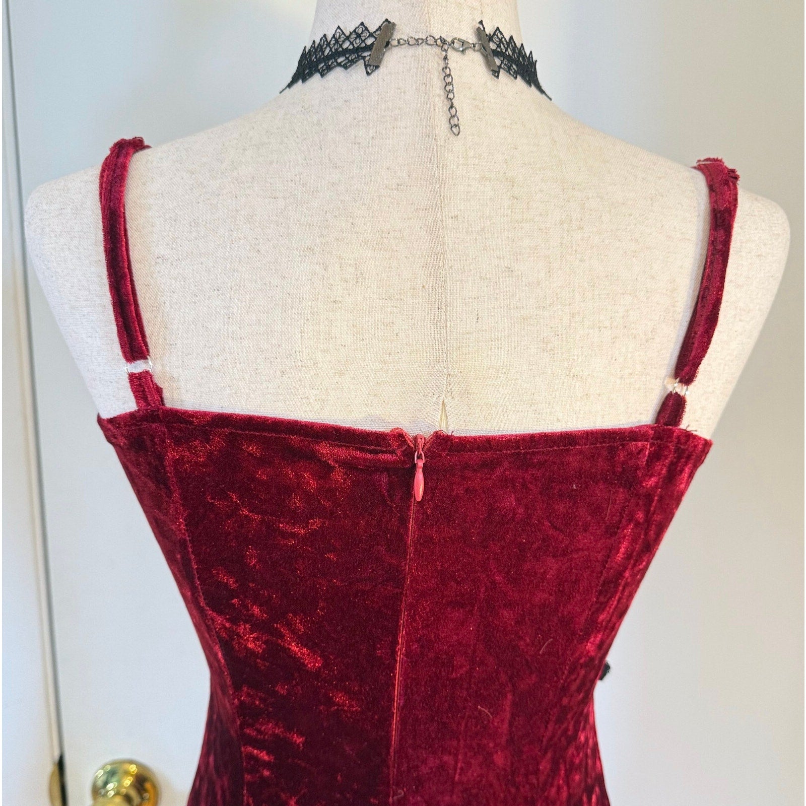Gothic Victorian Vampire Bites & Roses Blood Red Velvet Dress