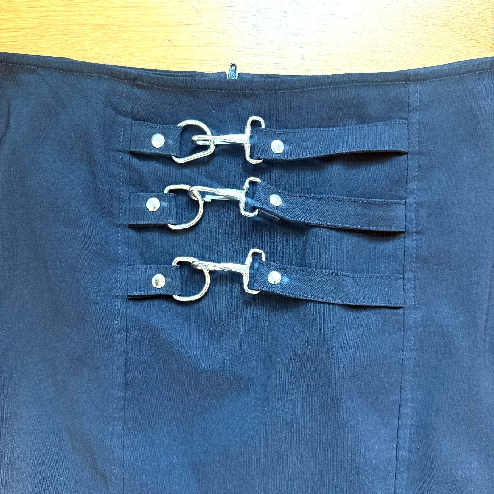 Vintage Lip Service Gangsta Pranksta Goth Punk Y2K Carabiner Black Skirt XL