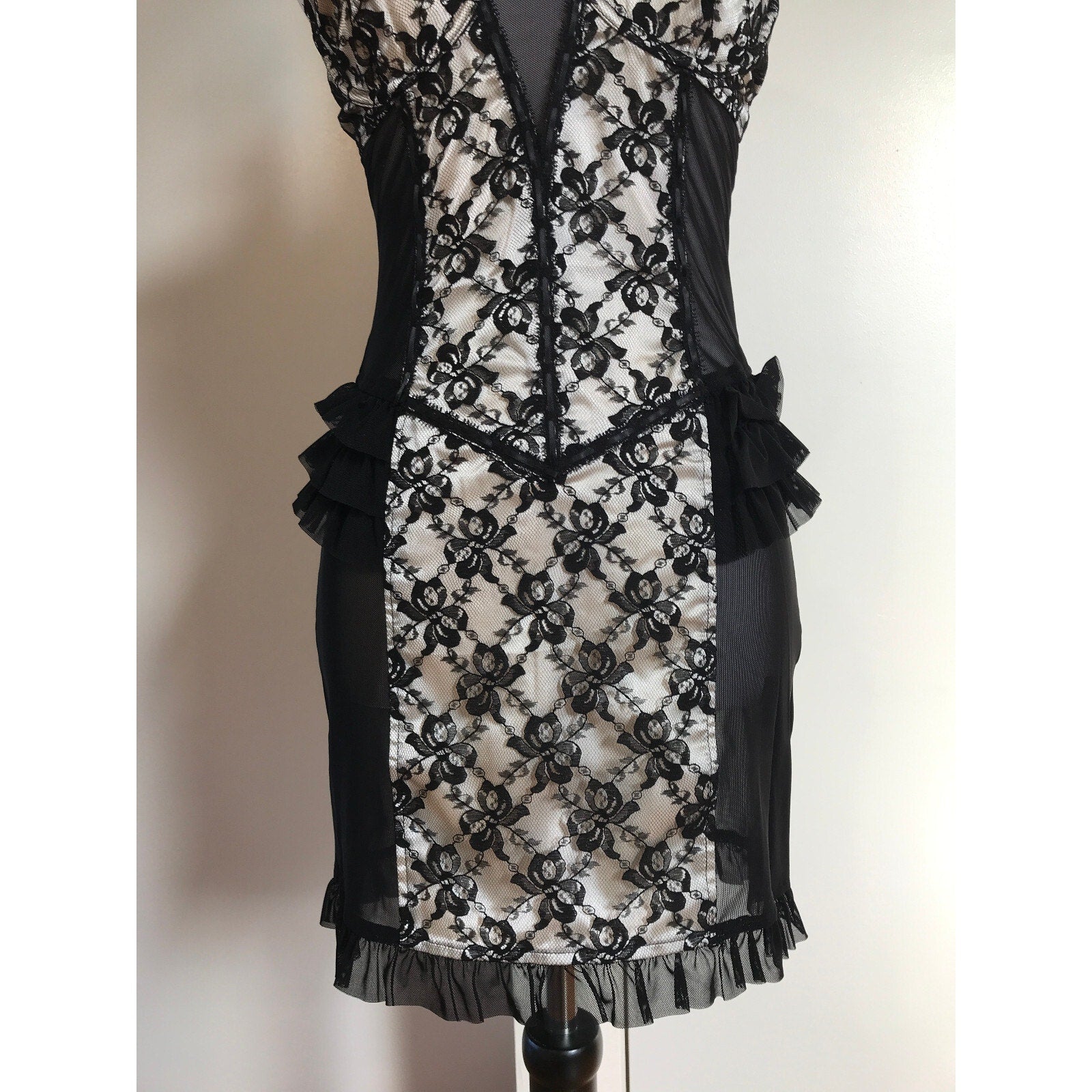 Lip Service Vintage Vaudeville Vamps Gothic Victorian Lace & Mesh Dress