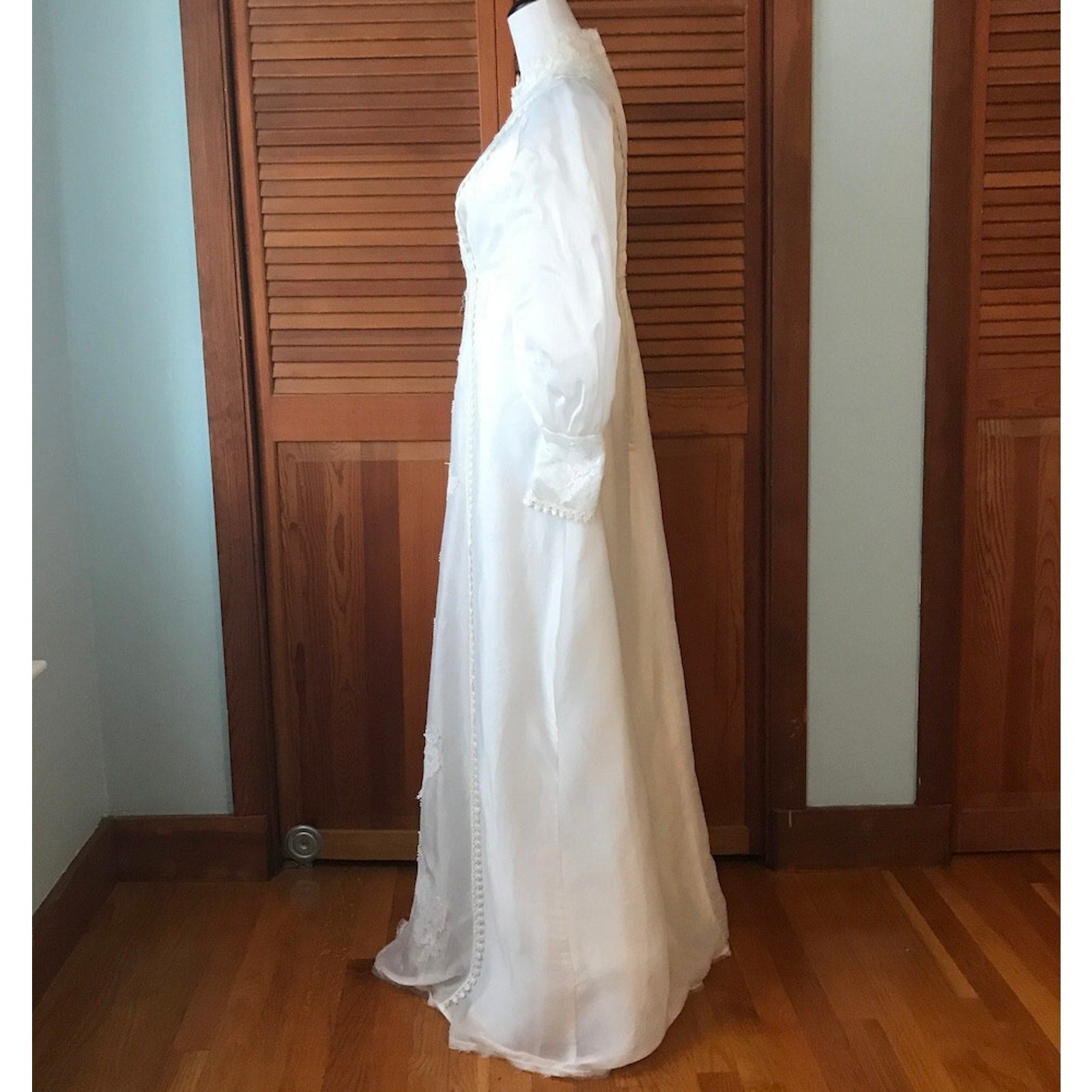 Gothic Victorian Frankenstein Bride Vintage White Gown Dress S