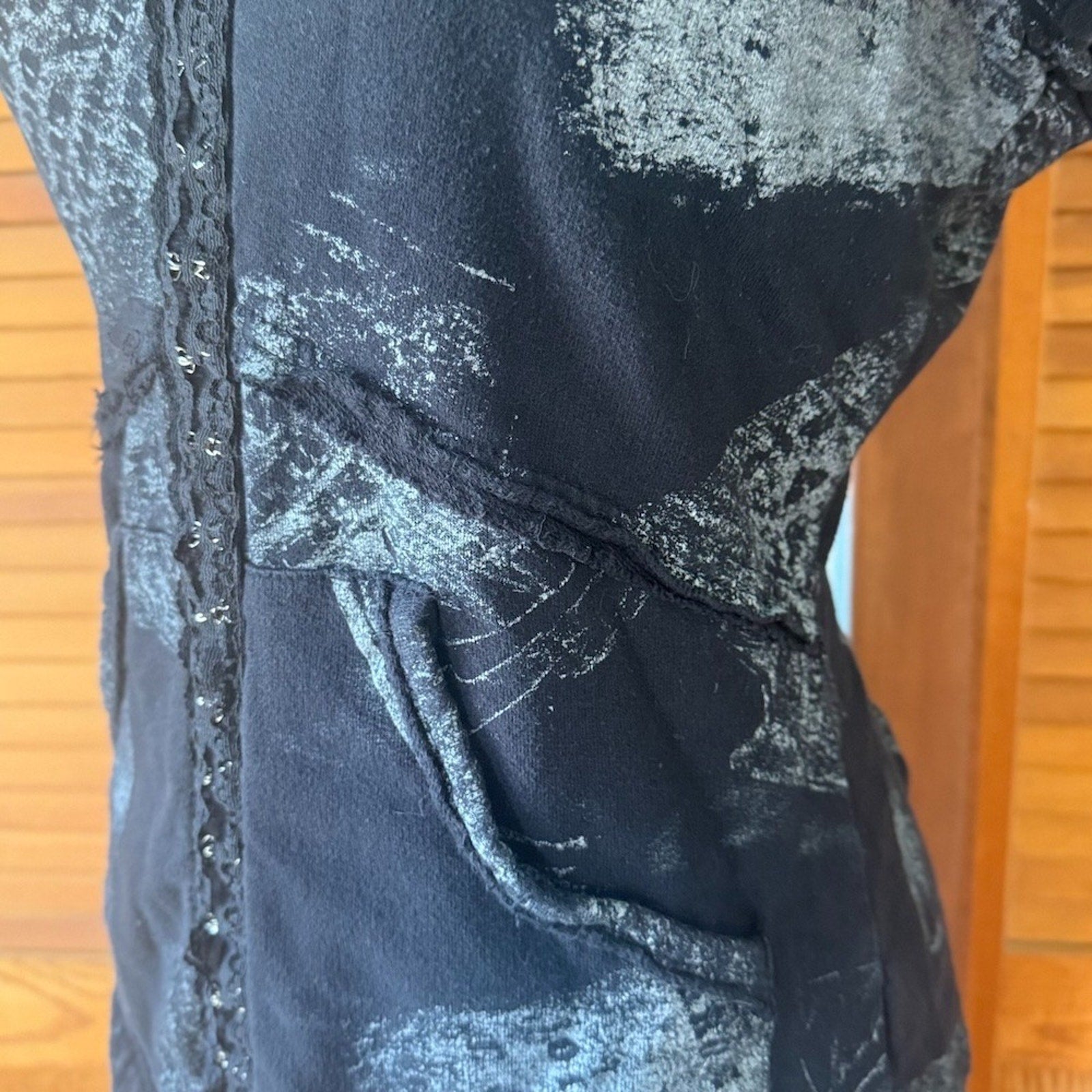 Rare Vintage Lip Service Goth Punk Emo Y2K RIP Corset Back Cotton Hoodie XL