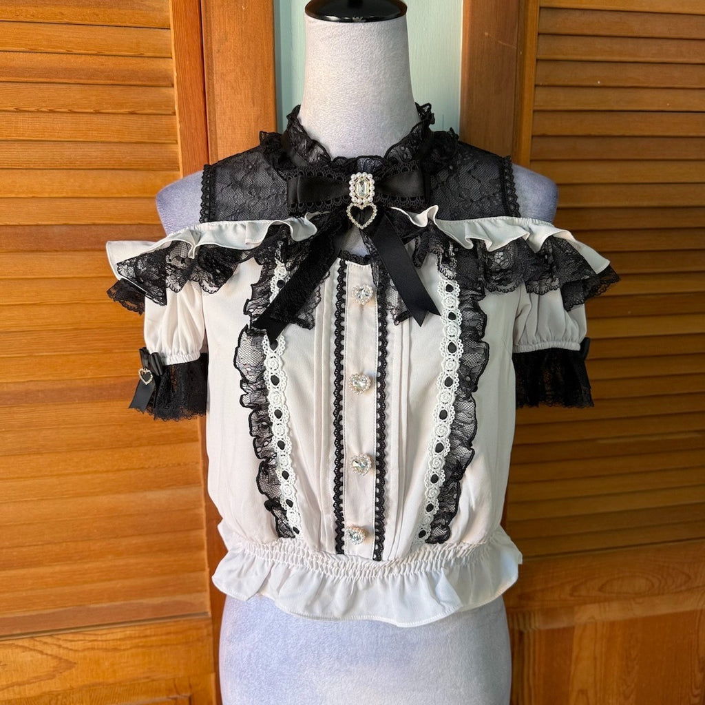 J-Fashion Jirai Kei Gyaru Harajuku Heart & Buckle Top & Skirt Set Up Outfit