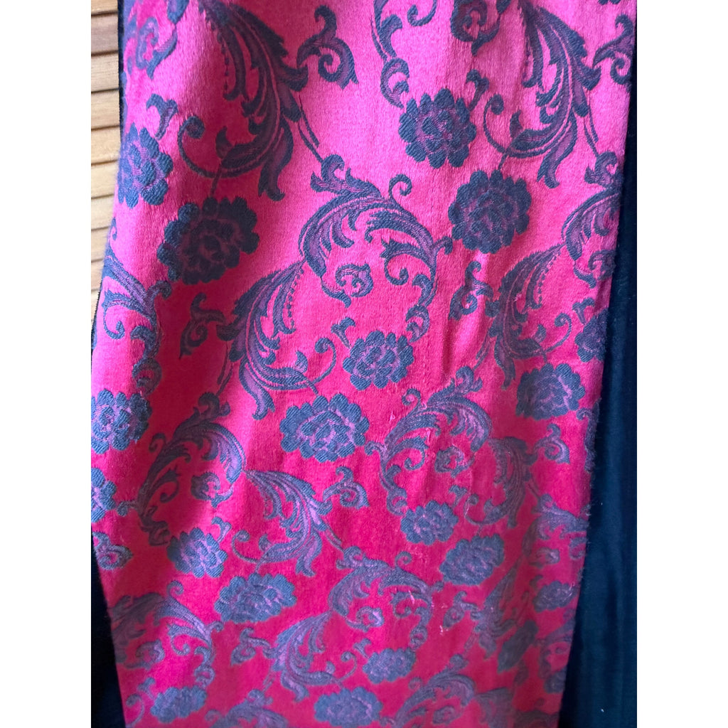 Vintage Cykxtees Gothic Victorian Y2K Velvet Black Crimson Red Brocade Dress M