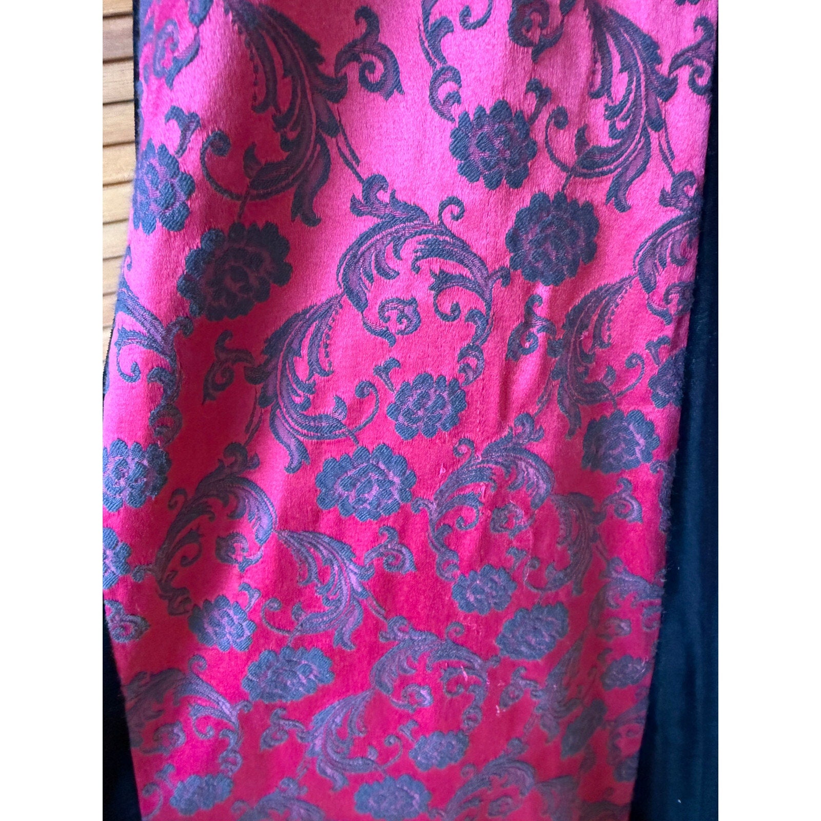 Vintage Cykxtees Gothic Victorian Y2K Velvet Black Crimson Red Brocade Dress M