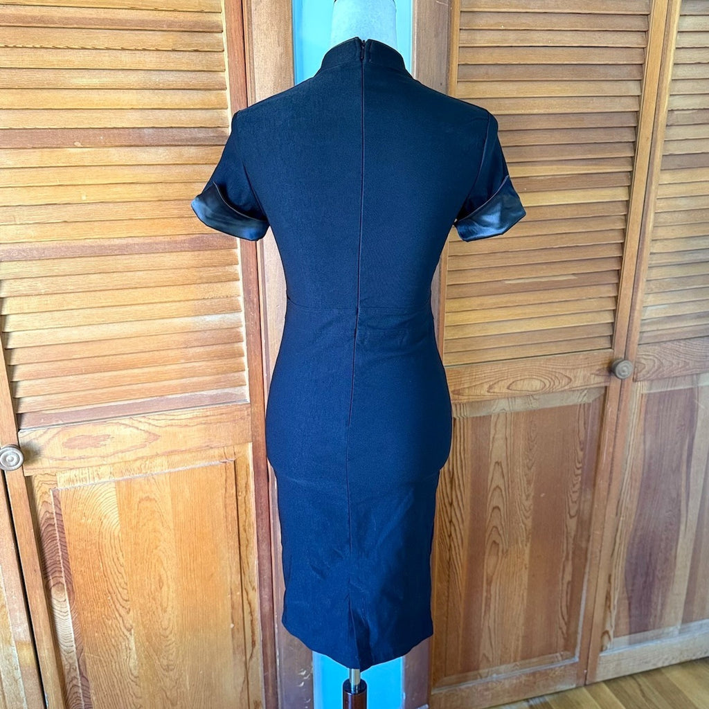 Killstar Punk Goth Cyber Pinup Y2K Sexy Bodicon Black Bat Wing Dress XS