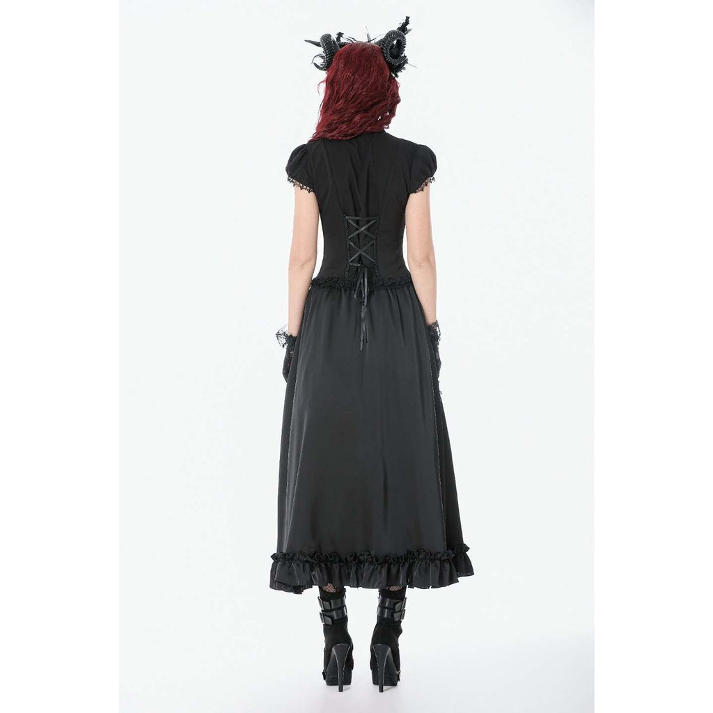 Dark in Love Gothic Victorian Vampire Vkei Black Lace & Ruffle Skirt M-XL