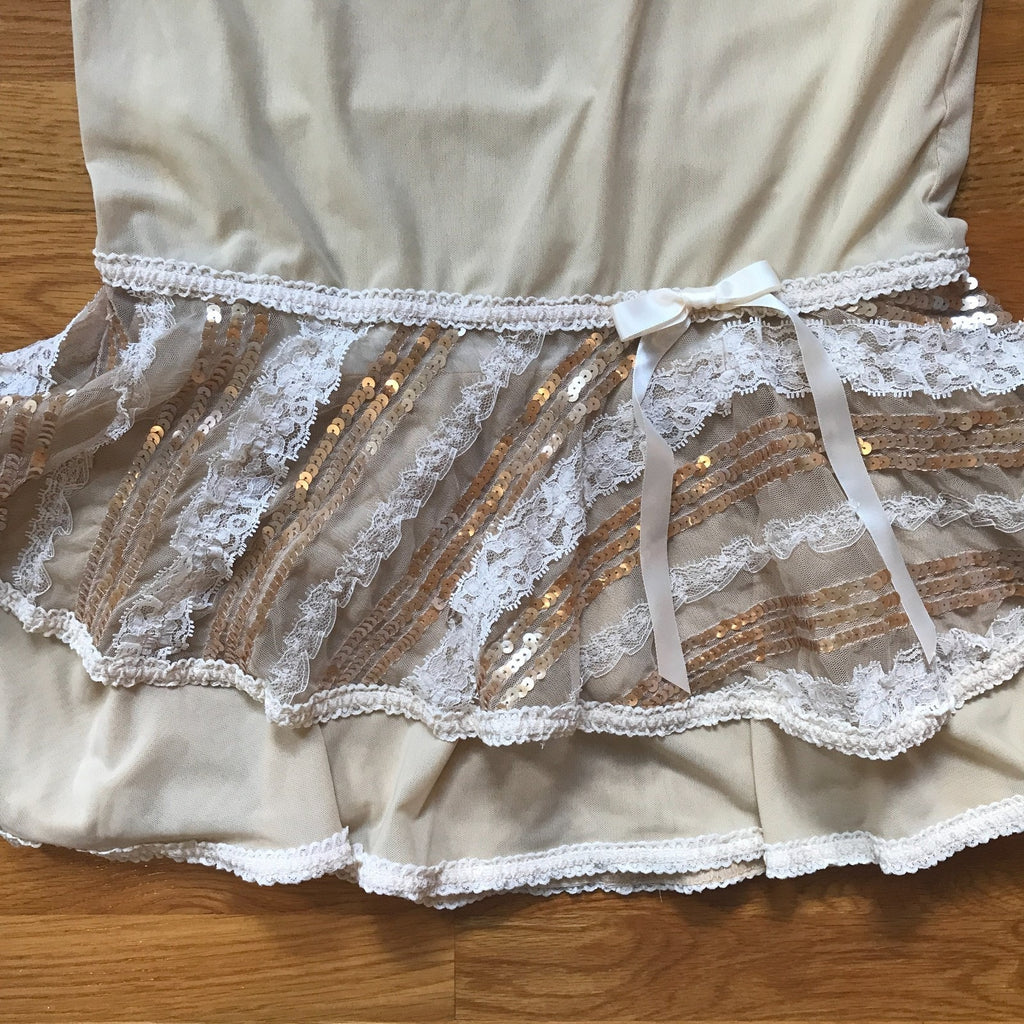 Lip Service Vintage Femmes of Folly Gothic Victorian Ivory Lace Sequined Skirt M