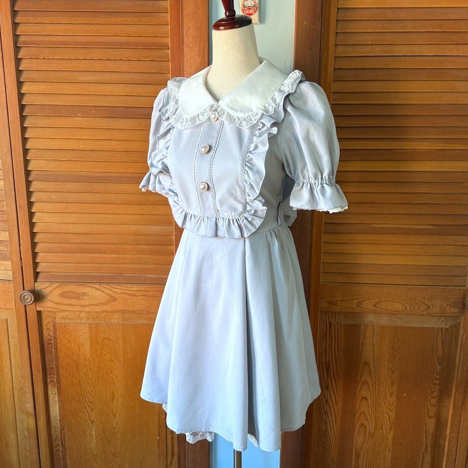 Secret Honey J-fashion Gyaru Jirai Kei Ryosangata Harajuku Gray Dress w/ Bow M