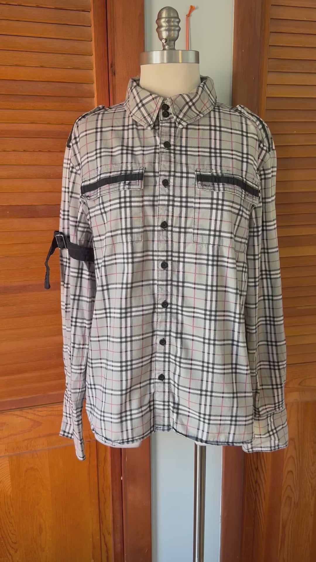 Vintage Tripp NYC Punk Goth Y2K Gray Plaid Cotton Unisex Shirt M-XL