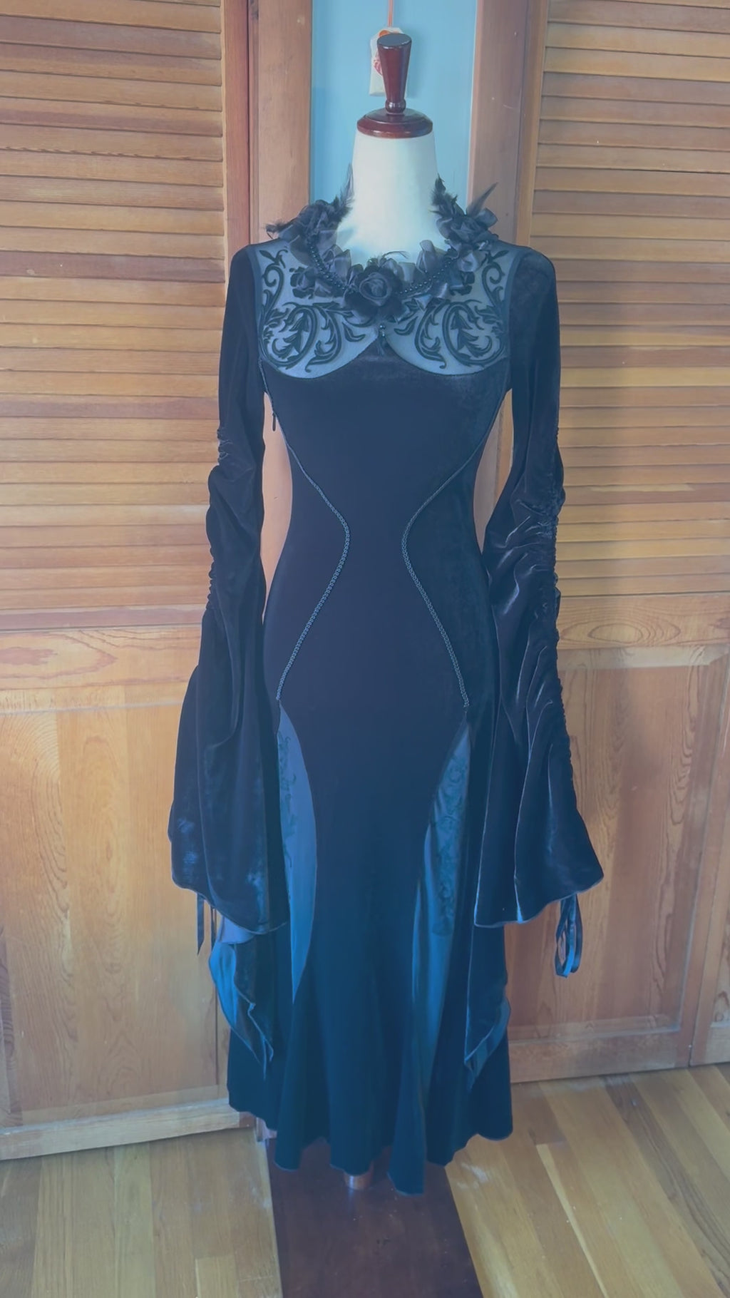 Devil Fashion Gothic Victorian Vampire Cruel Mistress Black Velvet Gown