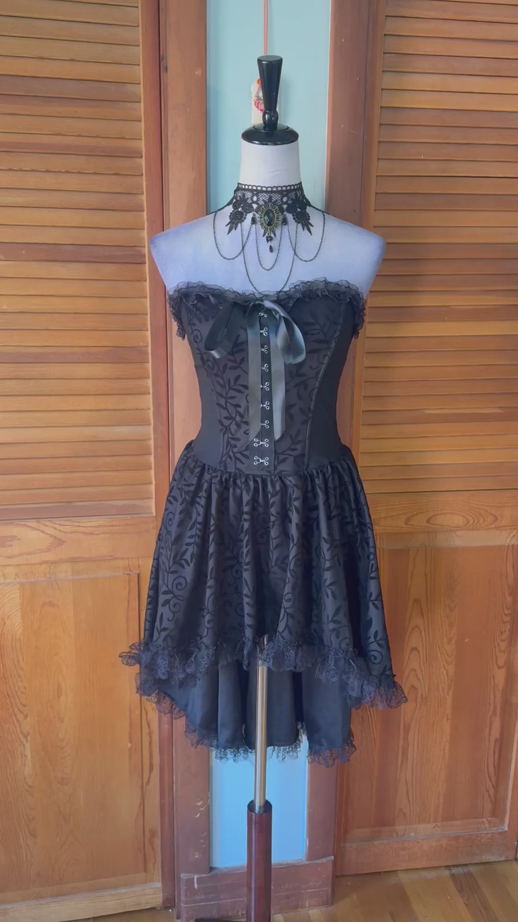 Garden Goth Victorian Dark Fairycore Witchcore Sinister Foliage Black Dress