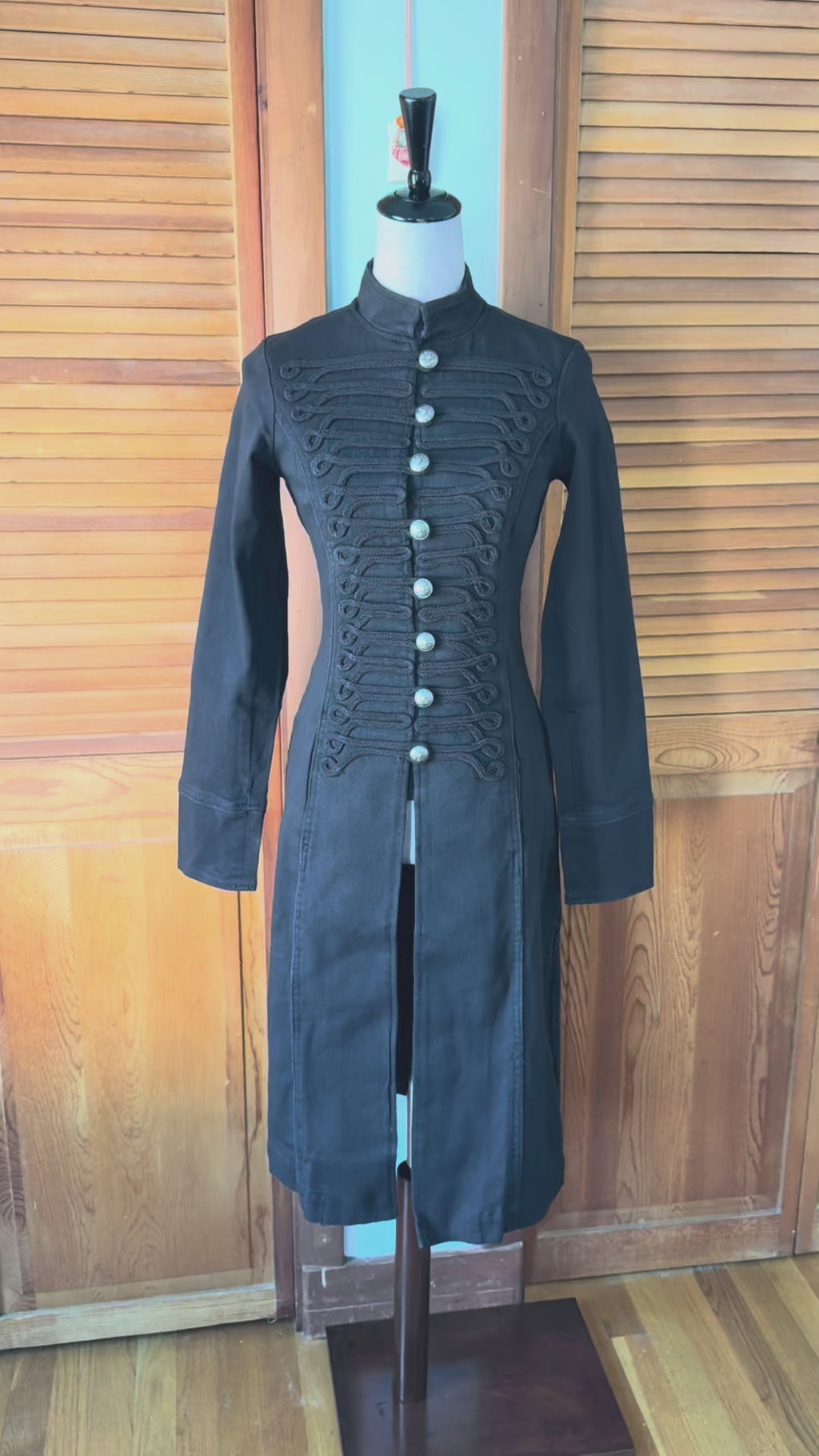 Tripp NYC Goth Punk Steampunk Victorian Vampire Vkei Military Y2K Long Jacket XS