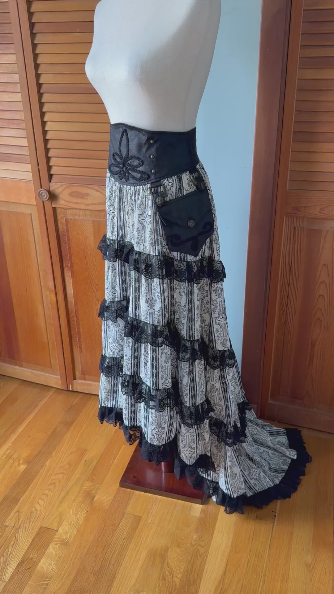 Vintage Lip Service Winchester Emporium Gothic Steampunk Victorian High Waist Skirt