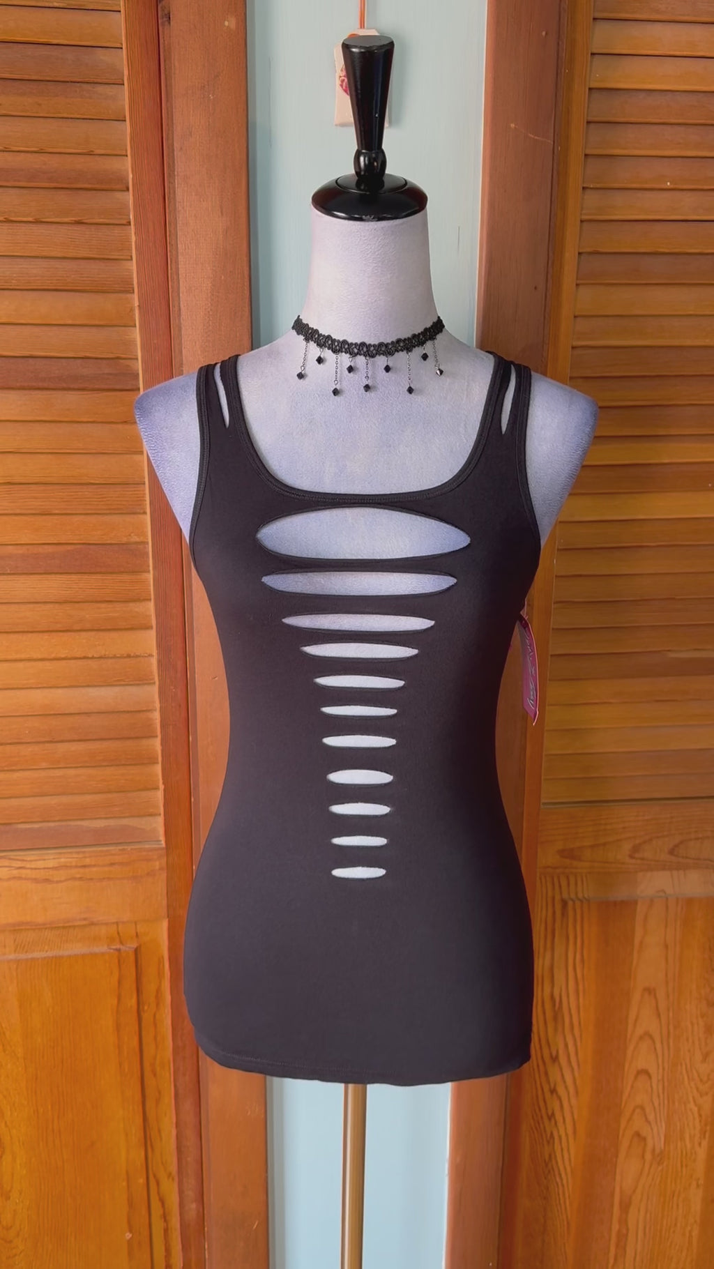 Demi Loon Punk Goth Emo Grunge "Gothique" Slashed Cutout Festival Tank