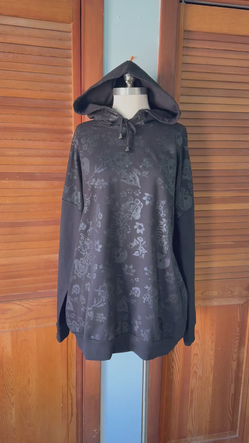 Jawbreaker Garden Goth Punk Emo Rest In Peace Skull & Flowers Black Hoodie