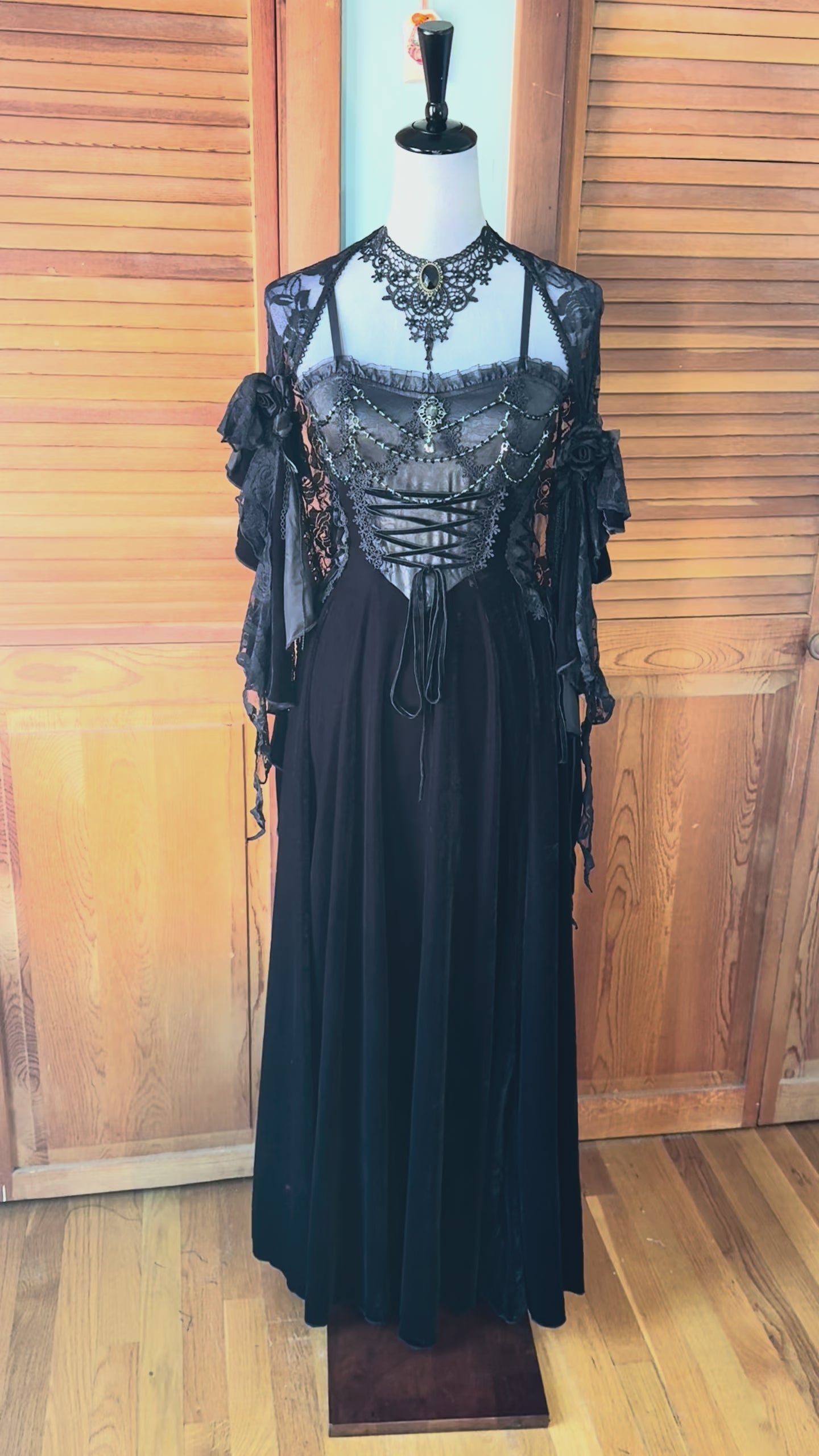 Devil Fashion Gothic Victorian Vampire In the Cover of the Night Black Dress