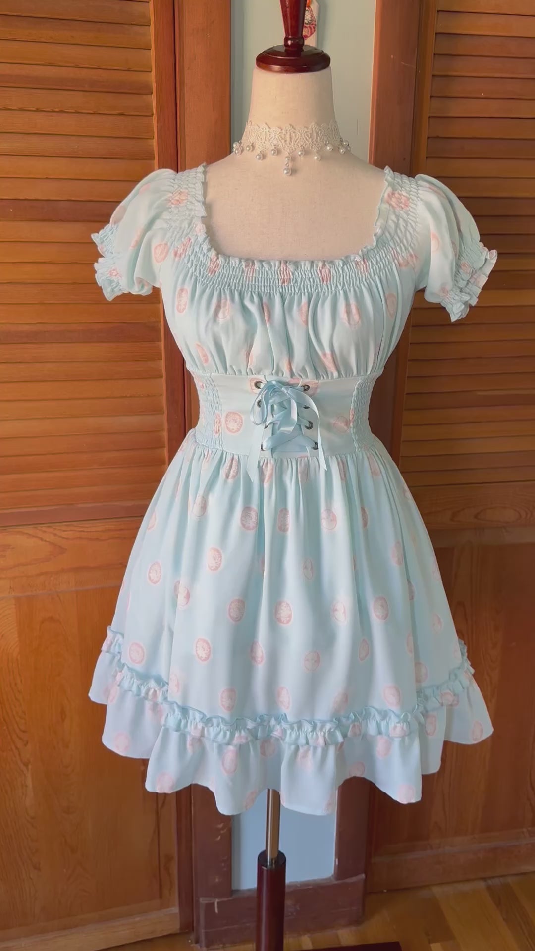 Liz Lisa Penderie Lolita Victorian Himekaji Jirai Dollcore Blue Cameo Dress S