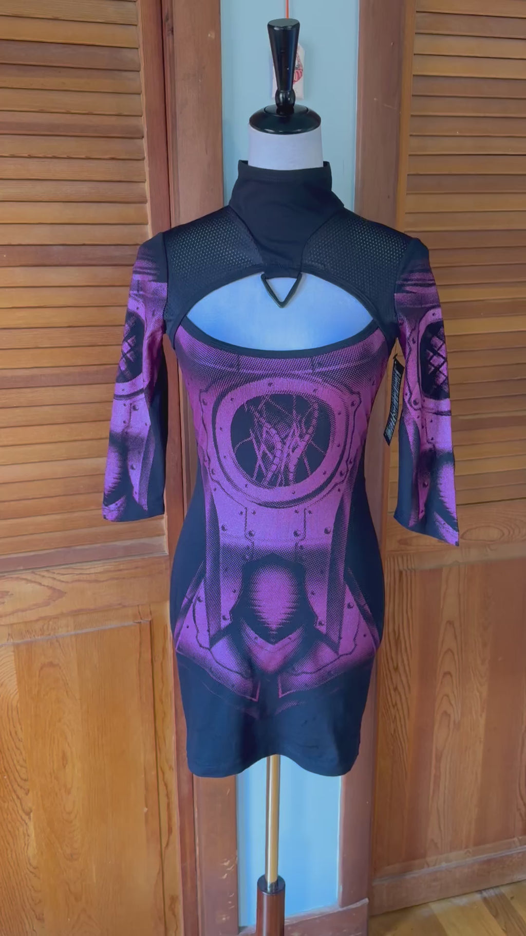 Vintage Lip Service Hyper Intelligence Cyber Goth Industrial Purple Dress