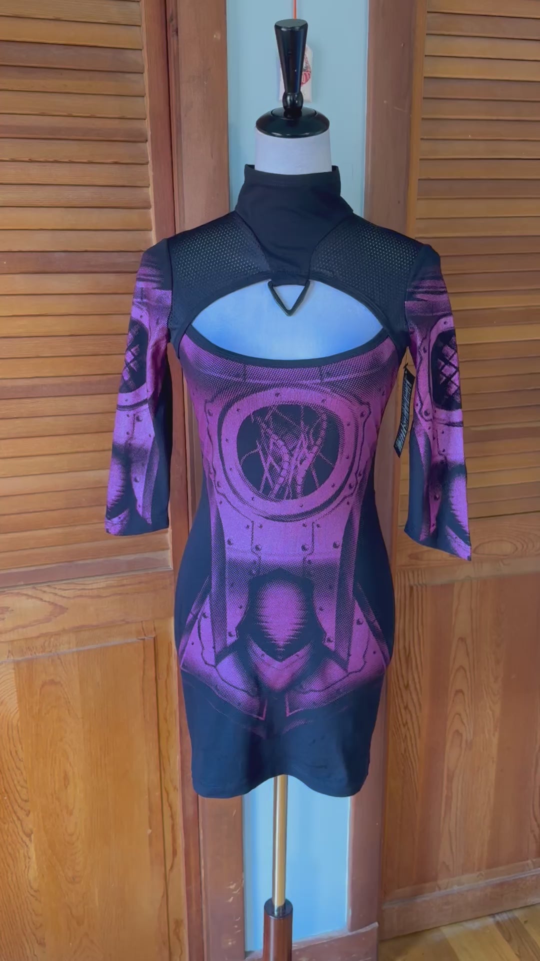 Vintage Lip Service Hyper Intelligence Cyber Goth Industrial Purple Dress