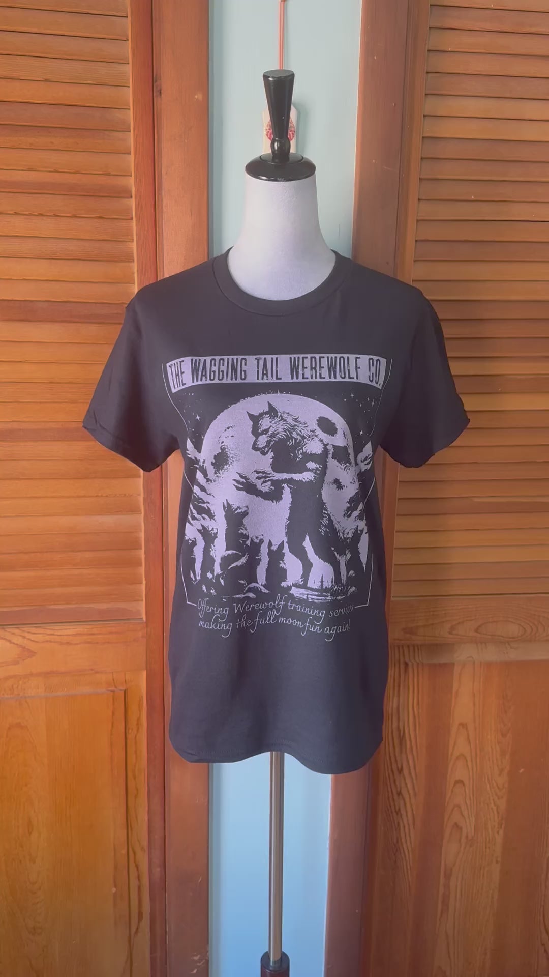 Goth Punk Vampire Werewolf Fantasy Humor BLACK PURPLE Print Tee T-Shirt