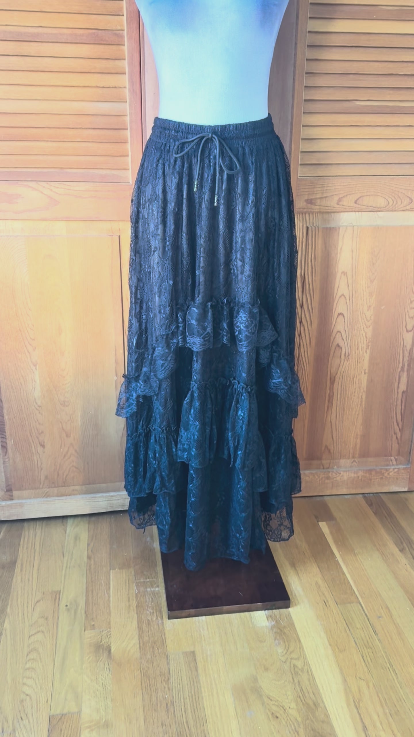 Dark in Love Gothic Victorian Vampire Vkei Black Lace & Ruffle Skirt XS-XL