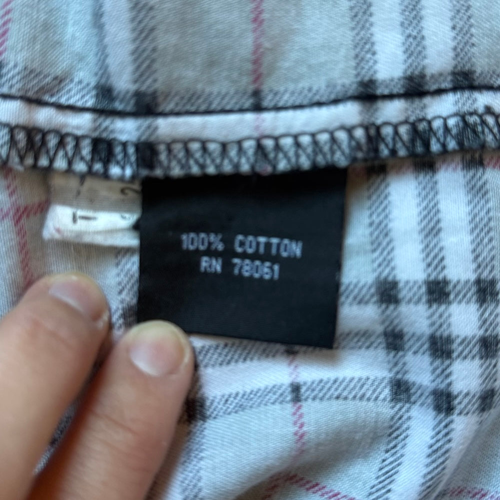 Vintage Tripp NYC Punk Goth Y2K Gray Plaid Cotton Unisex Shirt M-XL